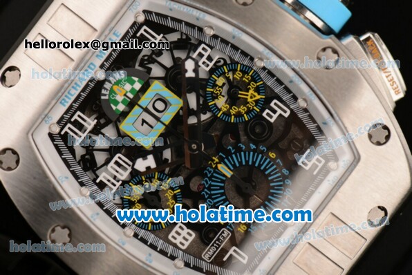 Richard Mille Felipe Massa Flyback Chrono Swiss Valjoux 7750 Automatic Steel Case with Skeleton Dial and White Arabic Numeral Markers - Click Image to Close